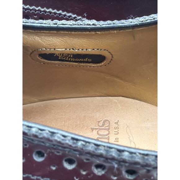 ALLEN EDMONDS Mens Dress Shoes Black Cherry Burgundy Leather Oxfords Size 11.5 R main image 12